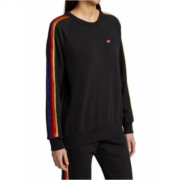 Aviator Nation Classic Velvet Stripes Crewneck Sweatshirt XS - Picture 4 of 9